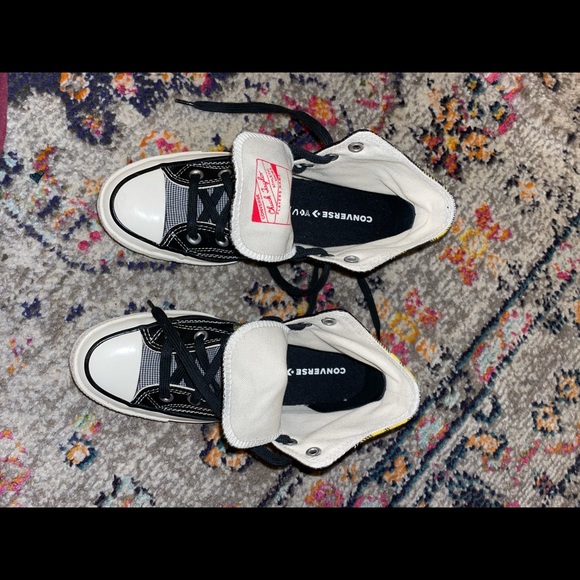 hacked plaid platform converse